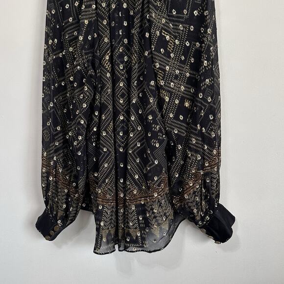 Camilla Ragland Blouse S‎ Cobra King Button Front Long Sleeve Party Luxury Sheer - Picture 11 of 14